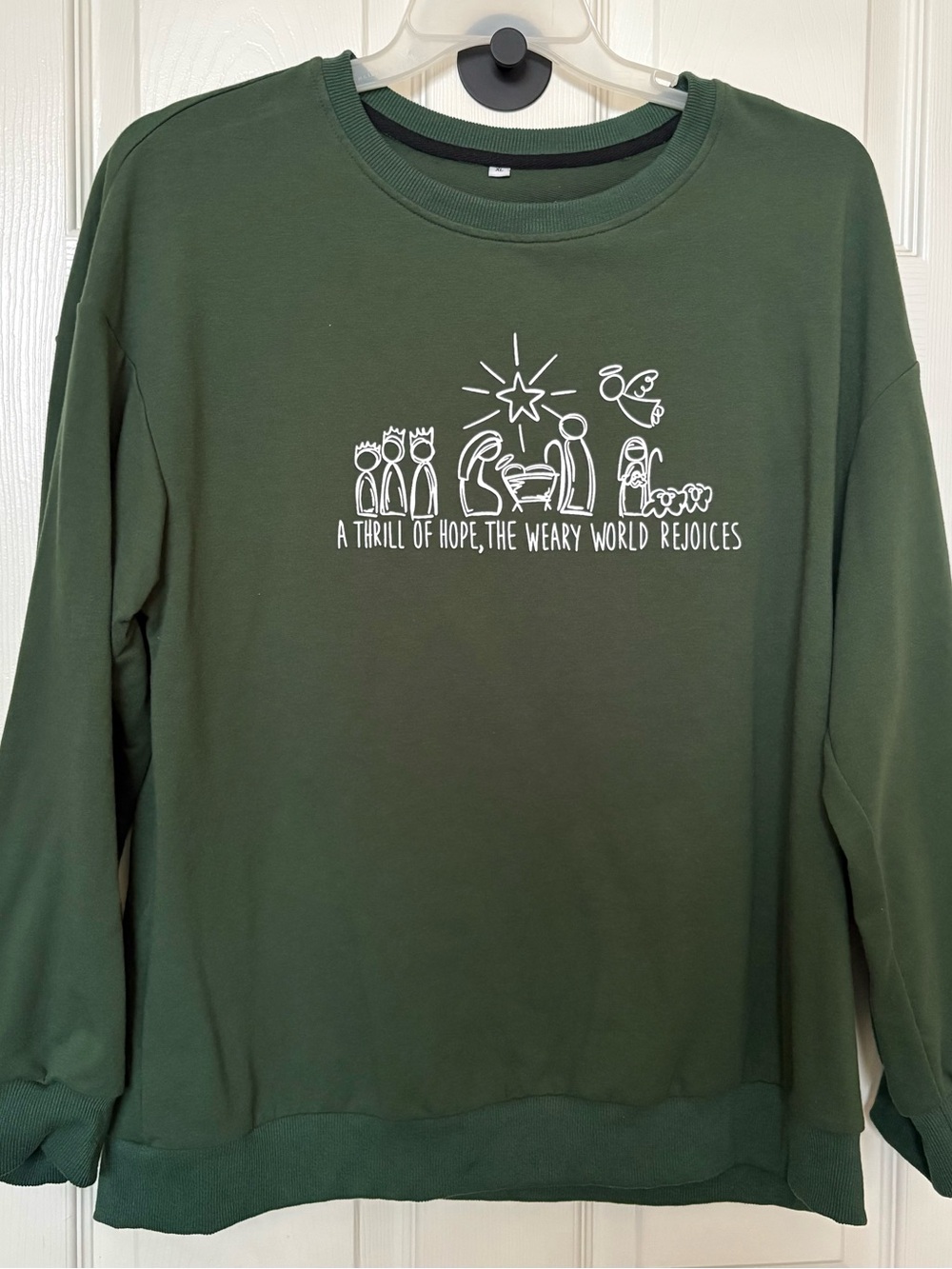 Women’s Green Graphic Nativity Sweatshirt